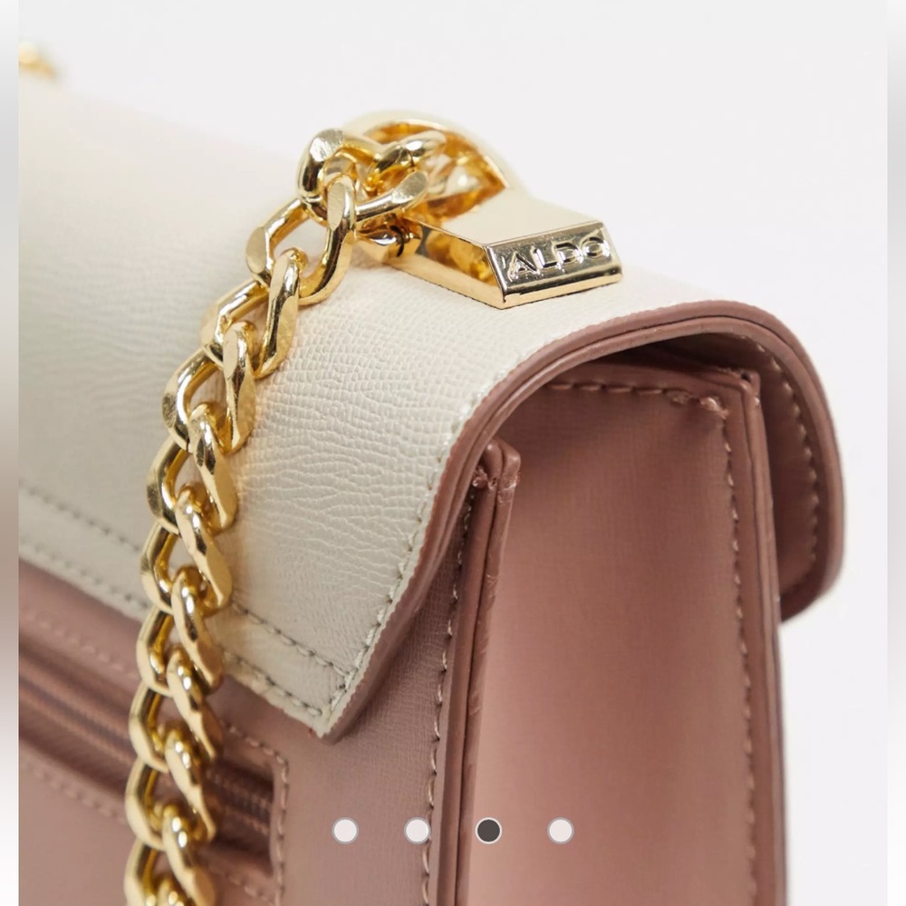 ALDO Yukita Faux Leather Mix Pink Snakeskin Chain Crossbody - Picture 3 of 11